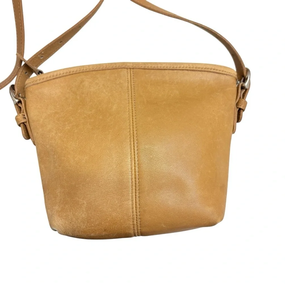 Coach 4107 mini market crossbody bag tan leather